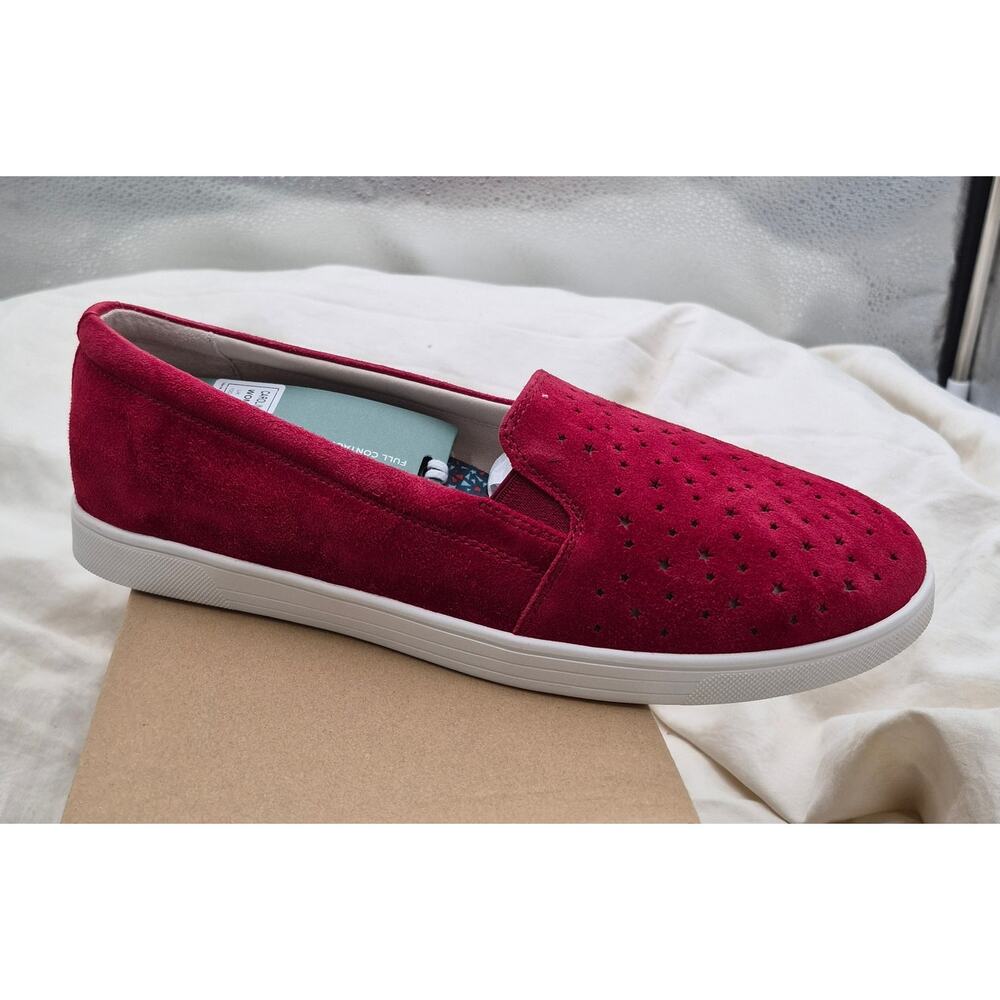 REVITALIGN Red Suede Slip-On Loafers